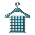 Folded towel on hanger icon, cartoon style Royalty Free Stock Photo