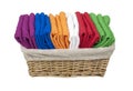 Folded Towels in a Lined Basket