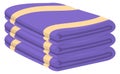 Folded towels stack icon. Clean textile heap