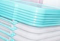 Folded transparent plastic containers