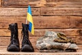 Folded ukraine army soldier uniform.