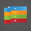 Folded vector template. Colorfully template - four choices, levels or variations.