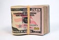 Folded Wad Fifty Dollar Bills American Money Cash Tender Royalty Free Stock Photo