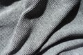 Folded heather grey rib knit fabric Royalty Free Stock Photo