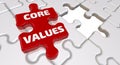Core values. The inscription on the missing element of the puzzle Royalty Free Stock Photo