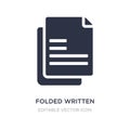 folded written paper icon on white background. Simple element illustration from Education concept