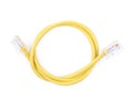 Folded yellow ethernet cable isolated Royalty Free Stock Photo