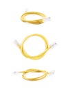 Folded yellow ethernet cable isolated Royalty Free Stock Photo