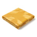 Folded Yellow Plastic Sheet on White Background for Packaging or Craft Royalty Free Stock Photo