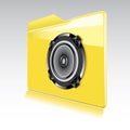 Folder with abstract audio speaker. Royalty Free Stock Photo