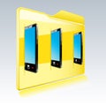 Folder with abstract touchscreen smart phone