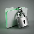 Folder appears slightly tilted emphasizing the lock as the central Royalty Free Stock Photo