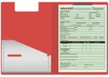 Folder with the application form for employment Royalty Free Stock Photo