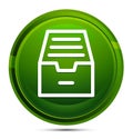 Folder archive cabinet icon glassy green round button illustration Royalty Free Stock Photo