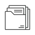 Folder archive icon in line design. folder, archive, file, storage, data, organization, record on white background vector. Folder Royalty Free Stock Photo