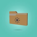 Folder with atom isometric icon. Simple color vector of science icons for ui and ux, website or mobile application Royalty Free Stock Photo