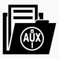 Folder and aux icon. Download files by AUX