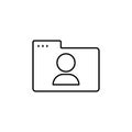 Folder avatar user icon. Simple line, outline vector of icons for ui and ux, website or mobile application Royalty Free Stock Photo