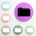 folder badge color set. Simple glyph, flat vector of web icons for ui and ux, website or mobile application