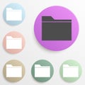 folder badge color set. Simple glyph, flat vector of web icons for ui and ux, website or mobile application