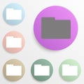 Folder badge color set. Simple glyph, flat vector of web icons for ui and ux, website or mobile application