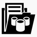 Folder and barrel icon. Documents on fuel Royalty Free Stock Photo