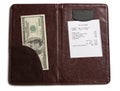 Folder with bill and money Royalty Free Stock Photo