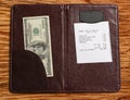 Folder with bill and money Royalty Free Stock Photo