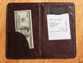 Folder with bill and money Royalty Free Stock Photo