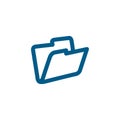 Folder Blue Icon On White Background. Blue Flat Style Vector Illustration Royalty Free Stock Photo