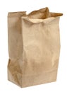 Folder brown paper bag isolated on white background. Recycled paper shopping bag on white background