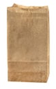 Folder brown paper bag isolated on white background. Recycled paper shopping bag on white background
