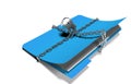 Folder with chain and padlock, hidden data, security, 3d render Royalty Free Stock Photo