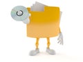 Folder character holding cd disc Royalty Free Stock Photo