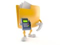 Folder character holding credit card reader