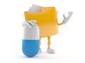 Folder character with pill