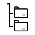 Folder chart structure icons for organizing and grouping data storage order