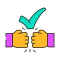 folder check mark icon color illustration