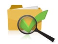 Folder and checkmark magnifier Royalty Free Stock Photo
