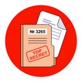 folder with classified documents. hold dirt in your hand. state secret. Royalty Free Stock Photo