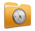 Folder with clock. 3D Icon isolated