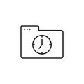 Folder clock icon. Simple line, outline vector of icons for ui and ux, website or mobile application Royalty Free Stock Photo