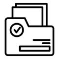 Folder code icon outline vector. Verification password Royalty Free Stock Photo