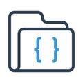 Folder coding Line icon Royalty Free Stock Photo