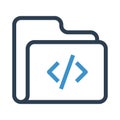 Folder coding line icon Royalty Free Stock Photo