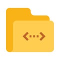 Folder coding Line icon Royalty Free Stock Photo