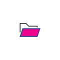 Folder color line icon in flat style Royalty Free Stock Photo