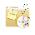 folder with compact disk. Vector illustration decorative design