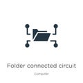 Folder connected circuit icon vector. Trendy flat folder connected circuit icon from computer collection isolated on white Royalty Free Stock Photo