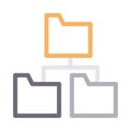 Folder Connection thin color line vector icon Royalty Free Stock Photo